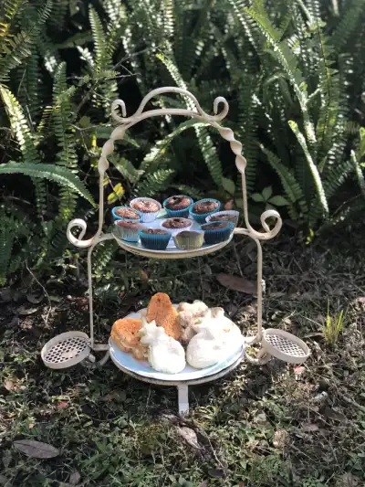 food stands rentals | The Tea Party Company 2 tiered food stands servers collection whrough iron the tea party company tampa