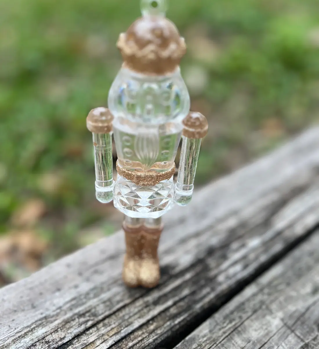 Gold and Clear Acrylic Nutcracker Figurine.