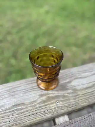 glassware rentals | The Tea Party Company amber color water goblet vintage