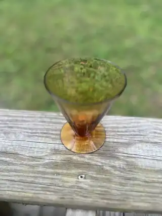 glassware rentals | The Tea Party Company amber color water goblet vintage