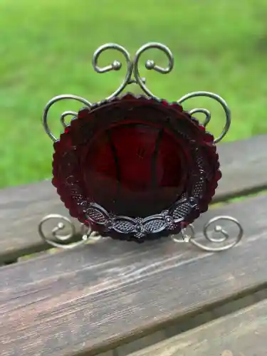 Avon red ruby dinner plate.