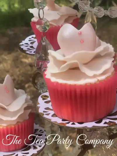 ballerina theme party | The Tea Party Company cupcake with a ballerina topper