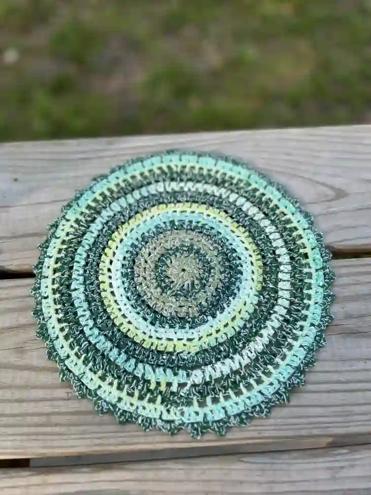 green shades crochet charger