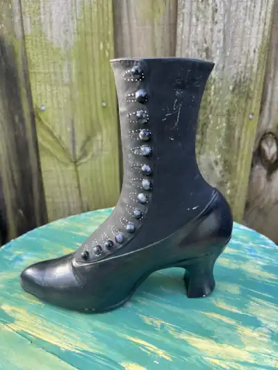 bridgerton & downton abby theme party | The Tea Party Company black victorian boot ceramic standing on a table