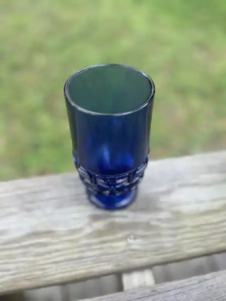 glassware rentals | The Tea Party Company cobalt blue vintage water goblet