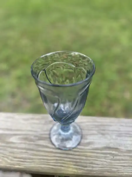 glassware rentals | The Tea Party Company light blue vintage water goblet