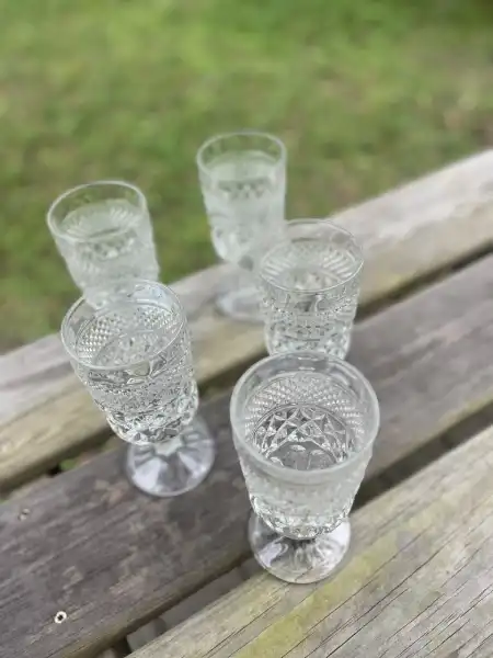 glassware rentals | The Tea Party Company glassware collection clear glass goblets the tea party company 1