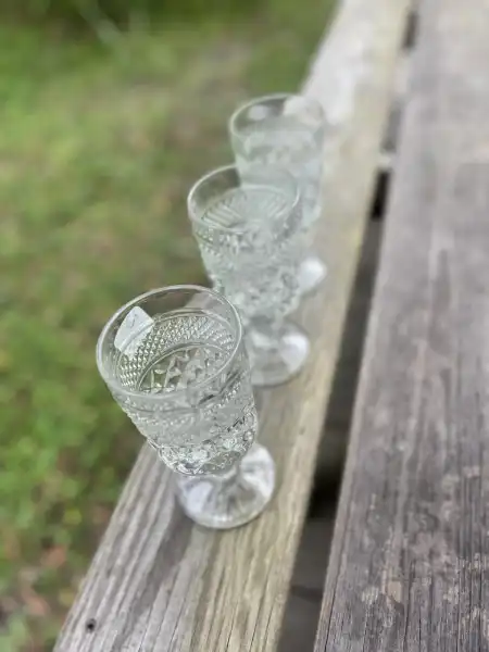 glassware rentals | The Tea Party Company glassware collection clear glass goblets the tea party company 3