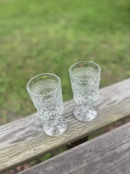 glassware rentals | The Tea Party Company glassware collection clear glass goblets the tea party company 4