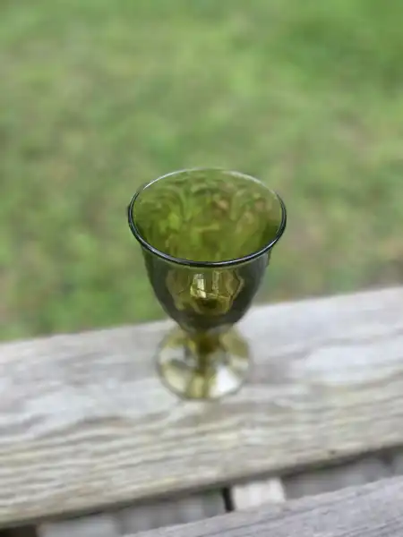 glassware rentals | The Tea Party Company green goblet vintage