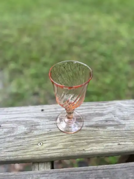 glassware rentals | The Tea Party Company pink water goblet