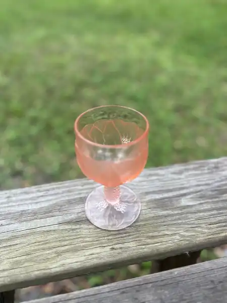 glassware rentals | The Tea Party Company pink water goblet