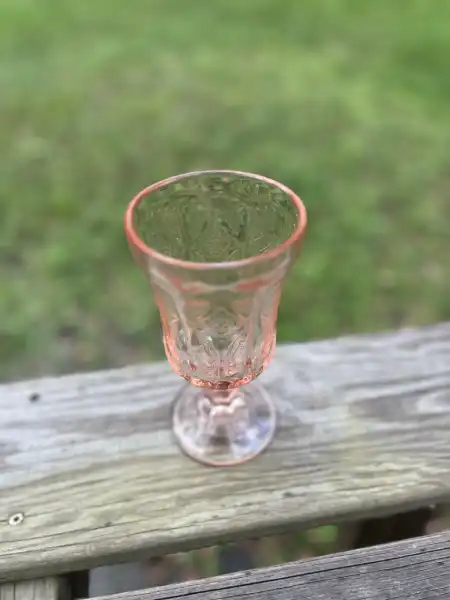 glassware rentals | The Tea Party Company pink water goblet