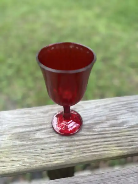 glassware rentals | The Tea Party Company red vintage water goblet