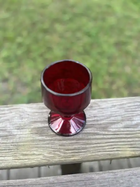 glassware rentals | The Tea Party Company red vintage water goblet