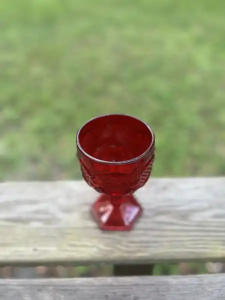 glassware rentals | The Tea Party Company red ruby vintage water goblet