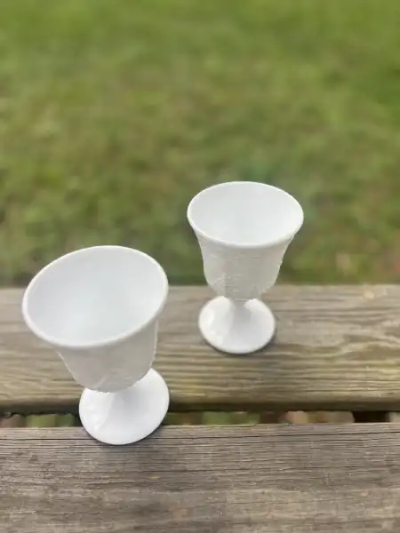 glassware rentals | The Tea Party Company 2 milk glass water goblet