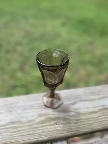 glassware rentals | The Tea Party Company smokey brown water goblet