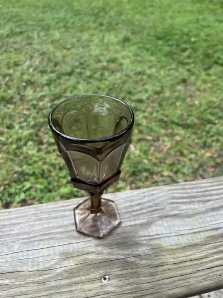 glassware rentals | The Tea Party Company smokey brown water goblet