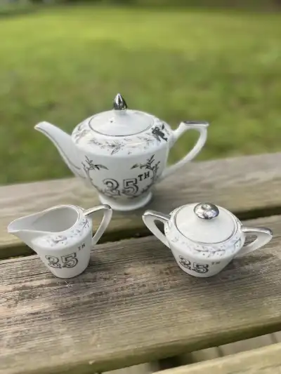 matching tea sets | The Tea Party Company 25th Anniversary Teapot Set.