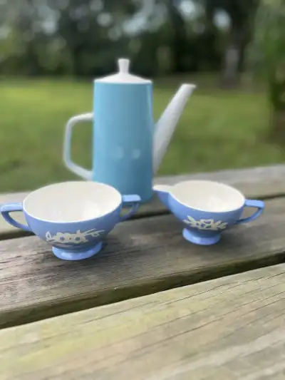 matching tea sets | The Tea Party Company Vintage 1960’s circa Blue Heaven by Royal USA Coffee Pot With Lid