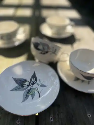 matching-tea-cups-and-saucers | The Tea Party Company match china collection teacups saucers vintage the tea party company tampa