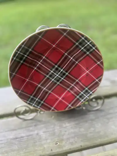 salad plates rentals | The Tea Party Company Christmas Red and Green Plaid Salad Plate.