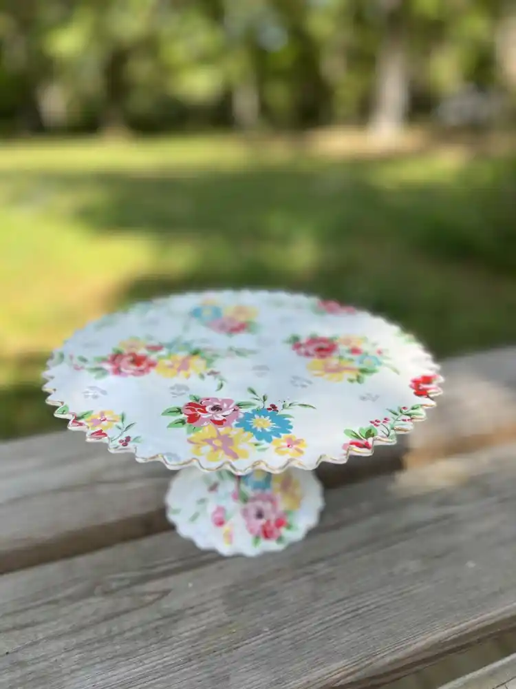flowers porcelain cake stand