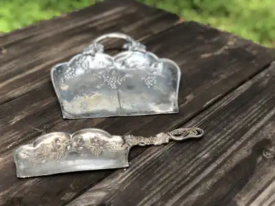 silver plated rentals | The Tea Party Company Silver Silent Butler Crumb Catchers, Set of 2.