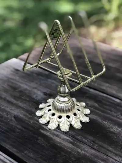 silver plated rentals | The Tea Party Company Silverplated Vintage Toast Rack 3 slice.