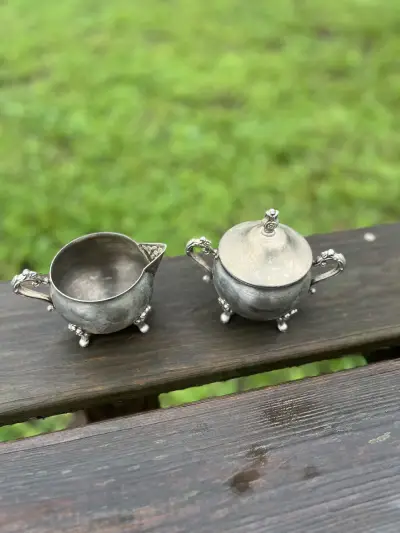silver plated rentals | The Tea Party Company Vintage FB Rogers Silver Co. Silver Plate Sugar Bowl And Creamer Set