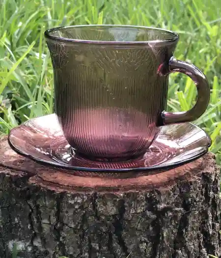 matching-tea-cups-and-saucers | The Tea Party Company purple teacup and saucer