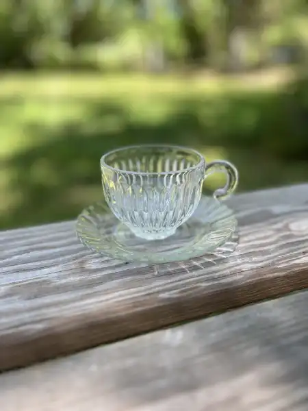 matching-tea-cups-and-saucers | The Tea Party Company transparent teacup and saucer