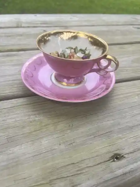 matching-tea-cups-and-saucers | The Tea Party Company pink teacup and saucer
