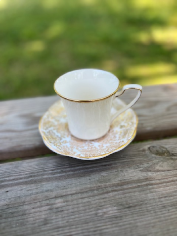 matching-tea-cups-and-saucers | The Tea Party Company teacup and saucer gold and white