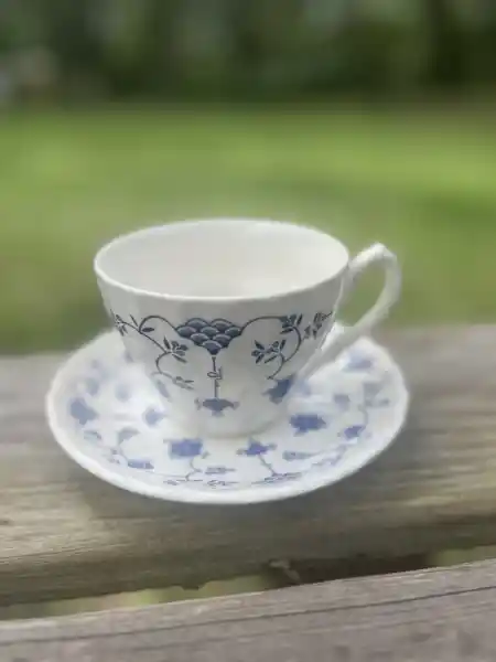 matching-tea-cups-and-saucers | The Tea Party Company blue and white teacup set
