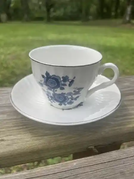 matching-tea-cups-and-saucers | The Tea Party Company blue and white teacup set