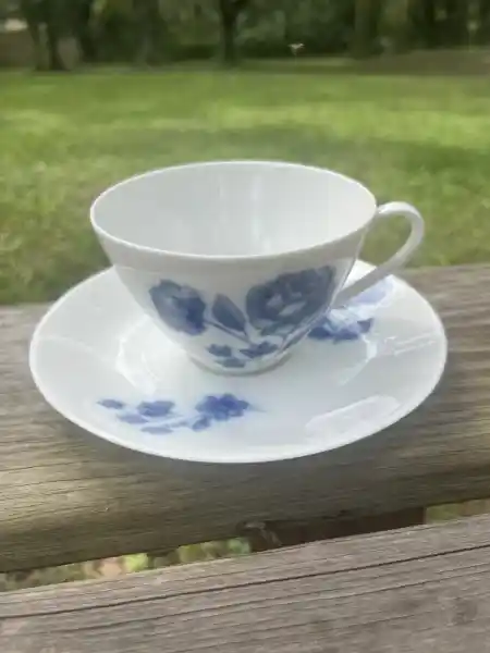 matching-tea-cups-and-saucers | The Tea Party Company blue and white teacup set