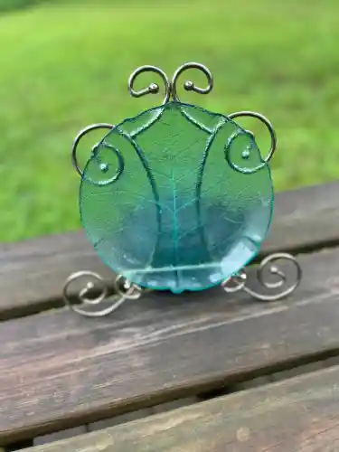turquoise glass dinner plate